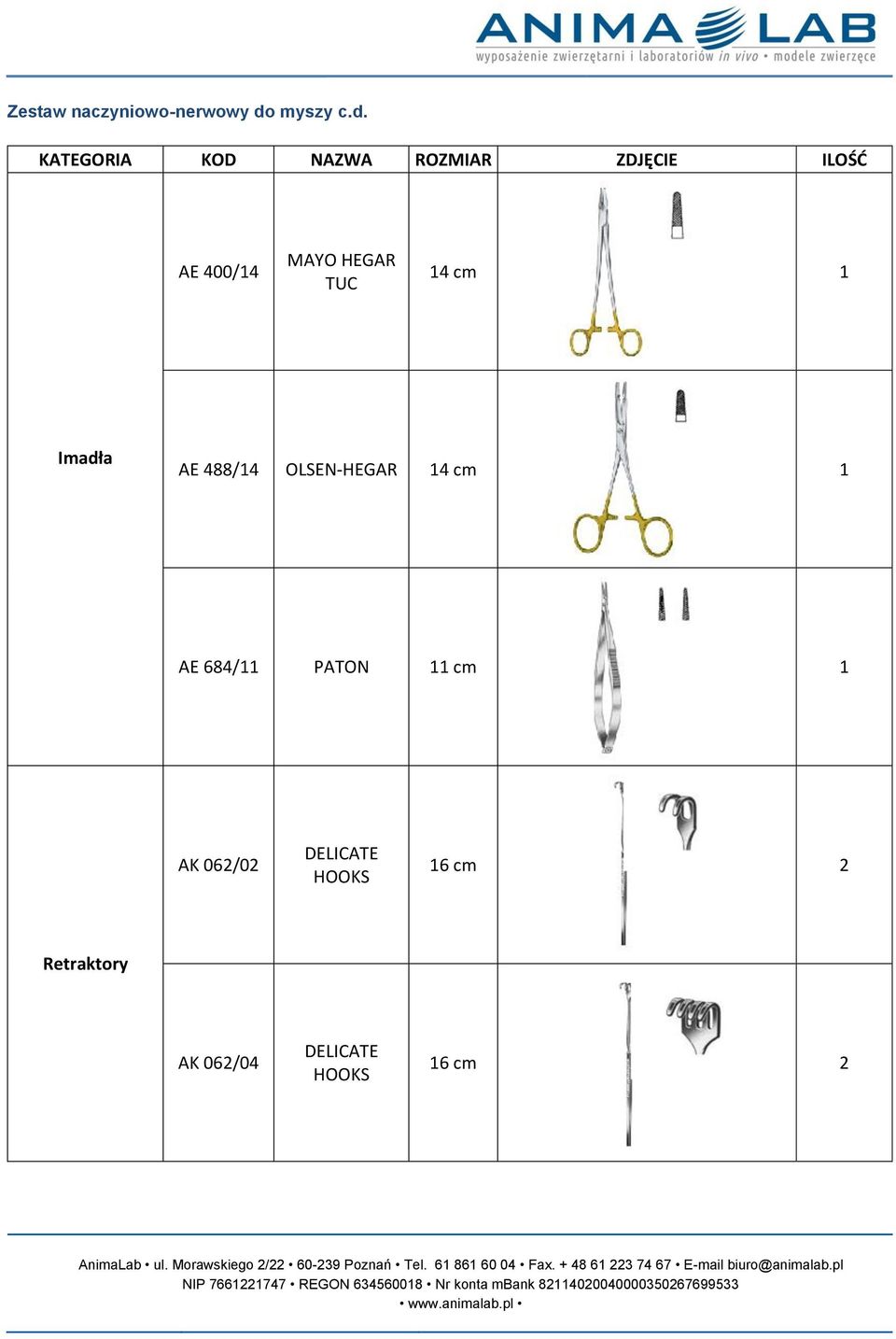 AE 400/14 MAYO HEGAR TUC 14 cm 1 Imadła AE 488/14