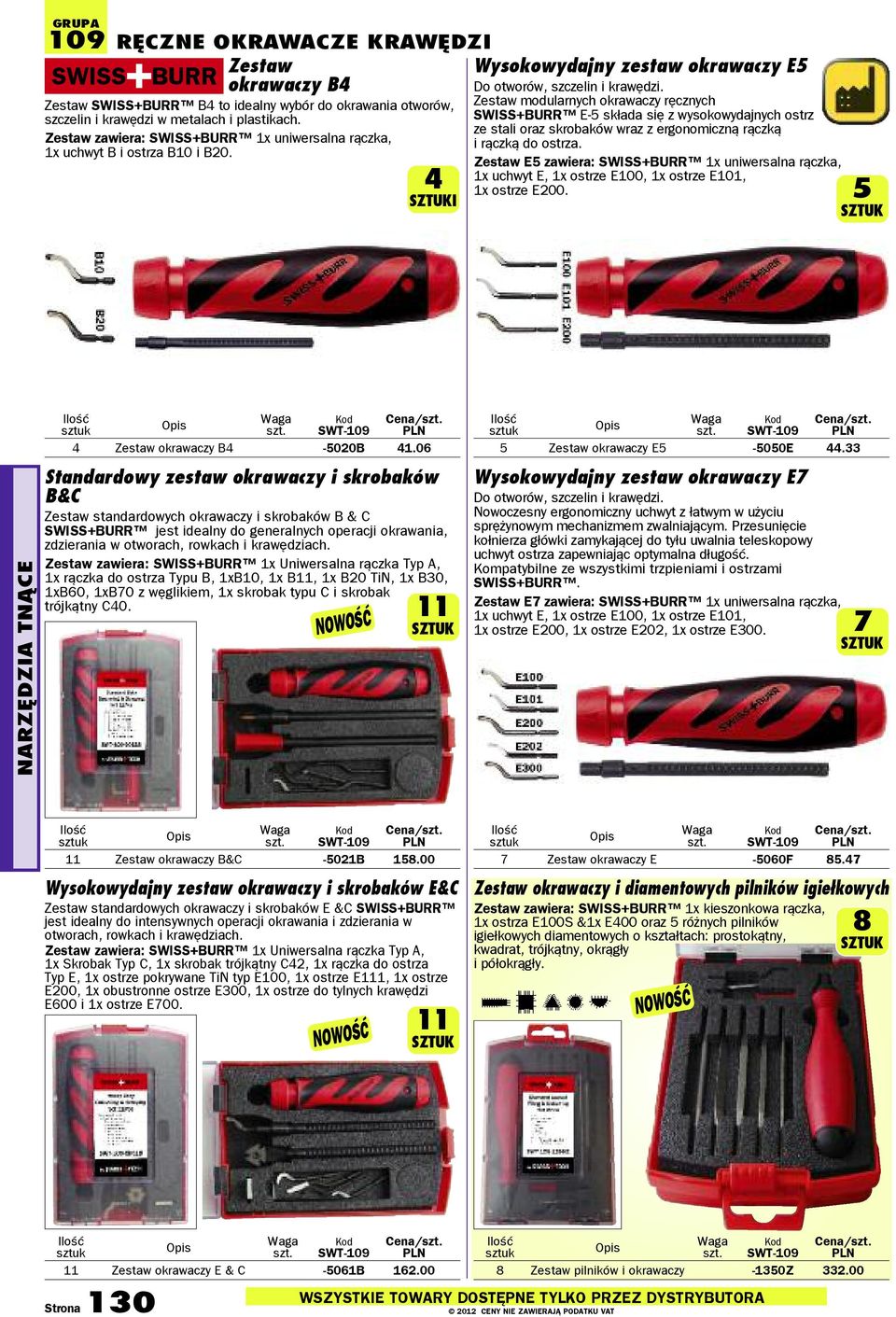 Zestaw modularnych okrawaczy ręcznych SWISS+BURR E-5 składa się z wysokowydajnych ostrz ze stali oraz skrobaków wraz z ergonomiczną rączką i rączką do ostrza.