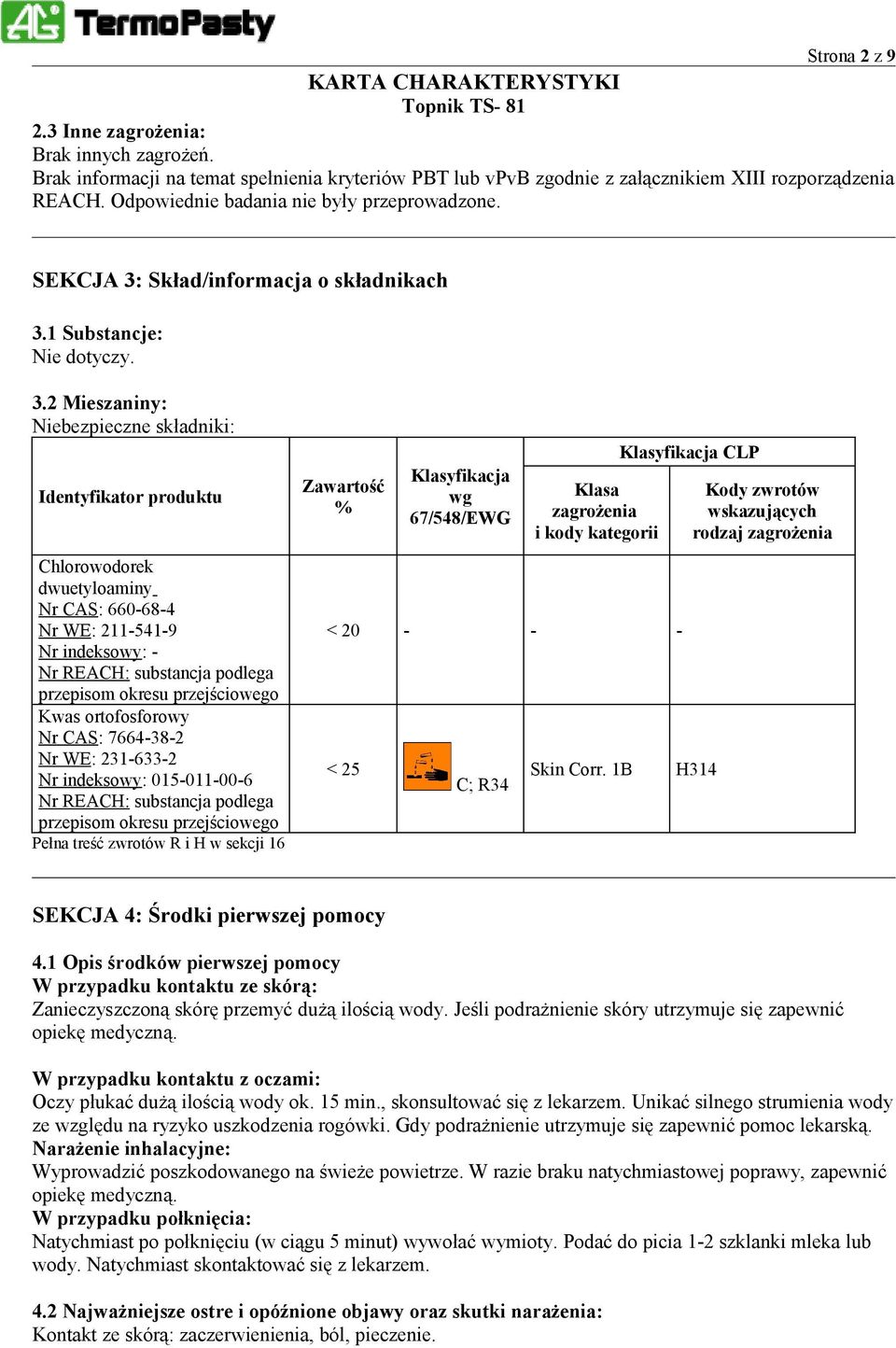 Skład/informacja o składnikach 3.