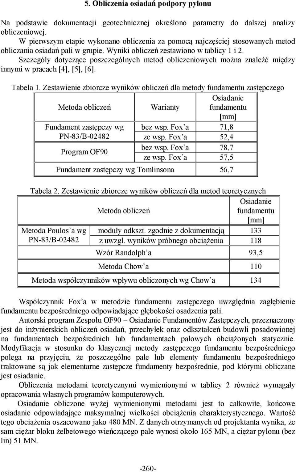 Szczegóły dotyczące poszczególnych metod obliczeniowych można znaleźć między innymi w pracach [4], [5], [6]. Tabela 1.