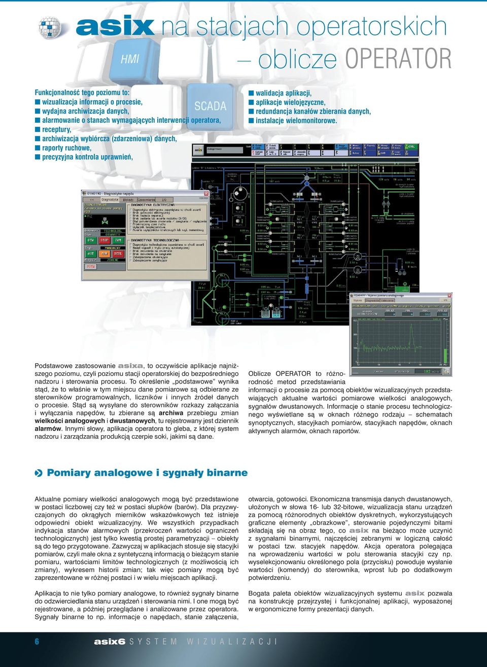 instalacje wielomonitorowe. Podstawowe zastosowanie asixa, to oczywiêcie aplikacje najni szego poziomu, czyli poziomu stacji operatorskiej do bezpoêredniego nadzoru i sterowania procesu.