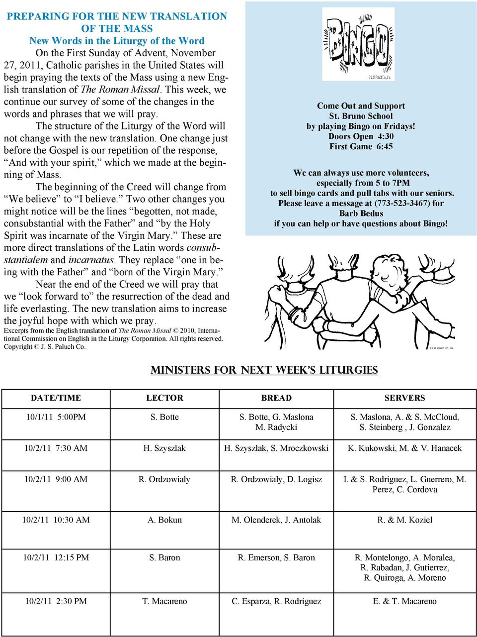 The structure of the Liturgy of the Word will not change with the new translation.