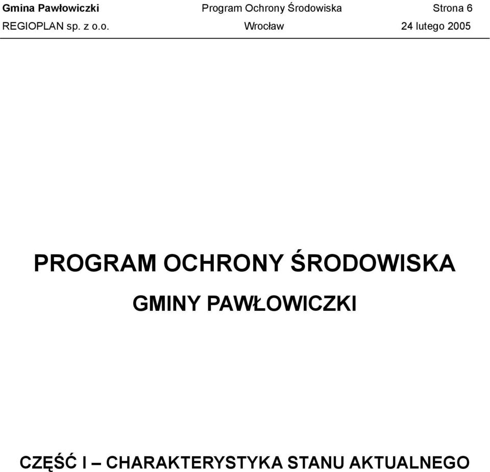 OCHRONY ŚRODOWISKA GMINY