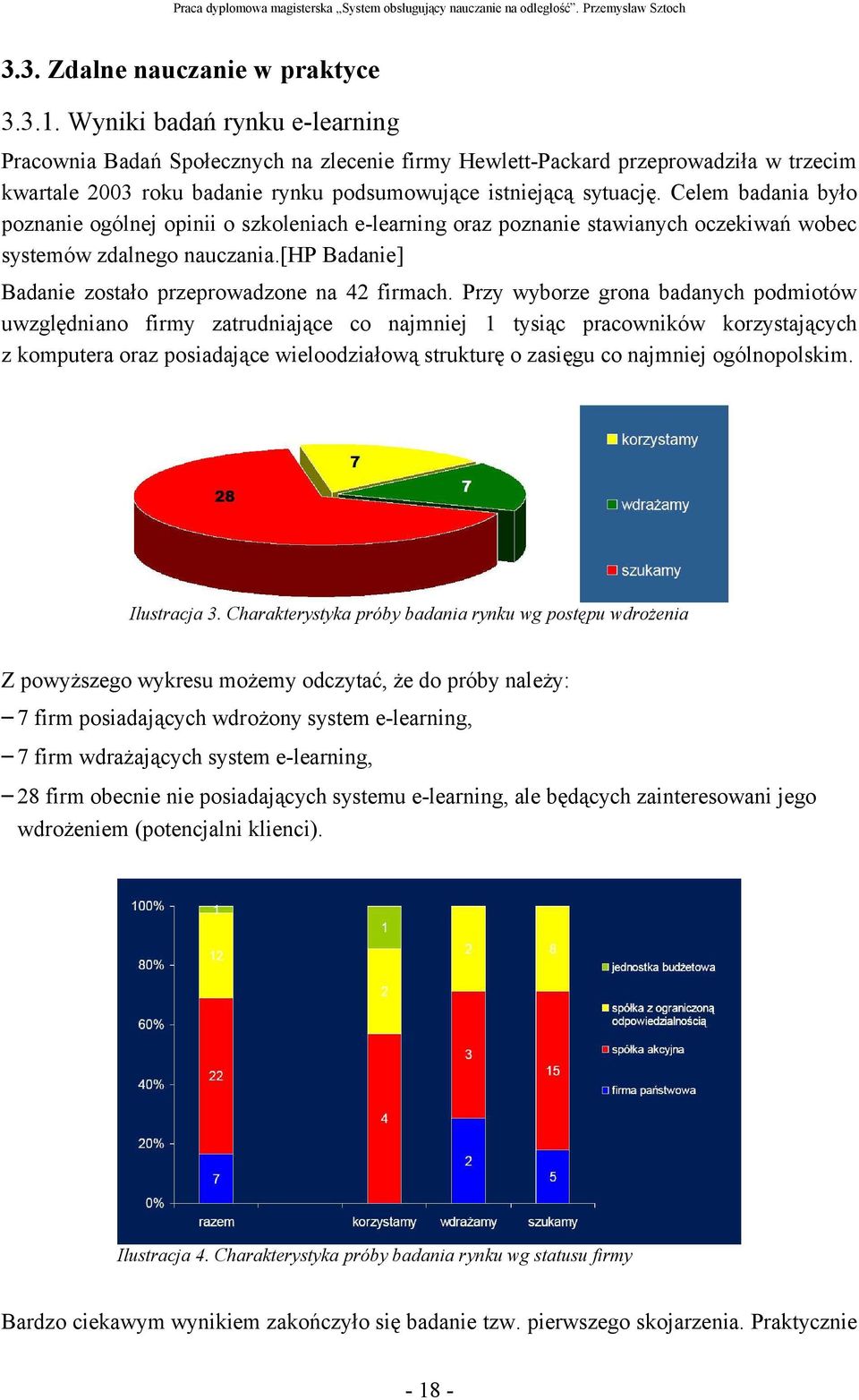 Celem badania było poznanie ogólnej opinii o szkoleniach e-learning oraz poznanie stawianych oczekiwań wobec systemów zdalnego nauczania.[hp Badanie] Badanie zostało przeprowadzone na 42 firmach.