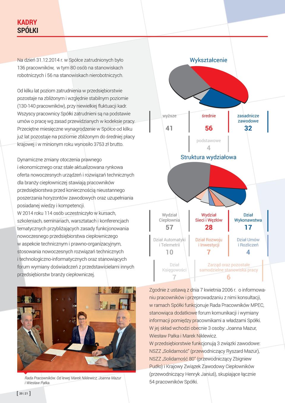 Wszyscy pracownicy Spółki zatrudnieni są na podstawie umów o pracę wg zasad przewidzianych w kodeksie pracy.