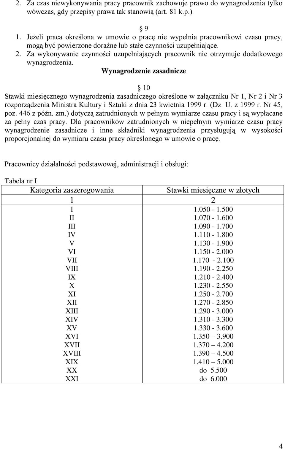 Za wykonywanie czynności uzupełniających pracownik nie otrzymuje dodatkowego wynagrodzenia.