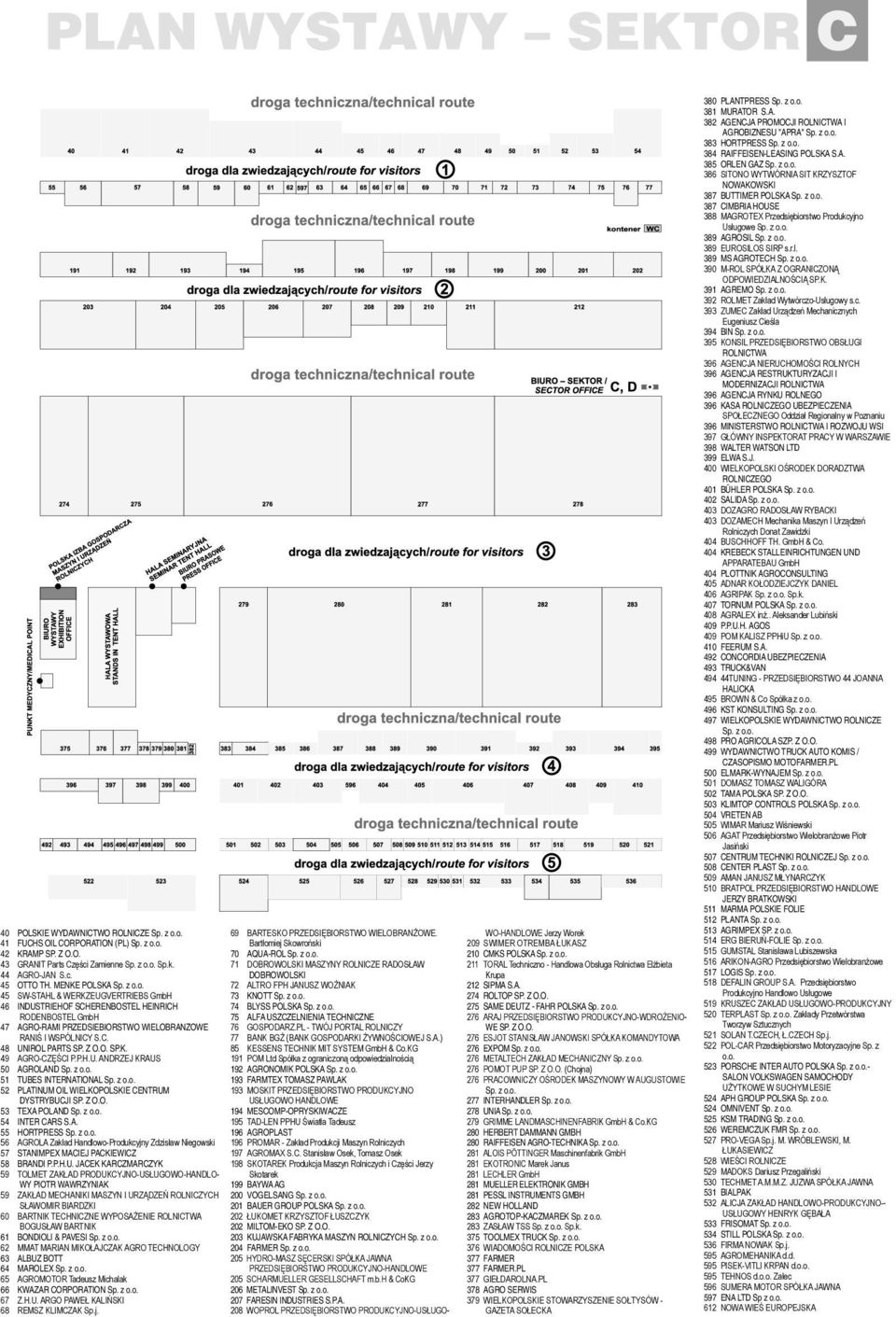 P.H.U. JACEK KARCZMARCZYK - WY PIOTR WAWRZYNIAK 61 BONDIOLI & PAVESI Sp. z o.o. 63 ALBUZ BOTT 64 MAROLEX Sp. z o.o. 66 KWAZAR CORPORATION Sp. z o.o. 70 AQUA-ROL Sp. z o.o. DOBROWOLSKI 73 KNOTT Sp.