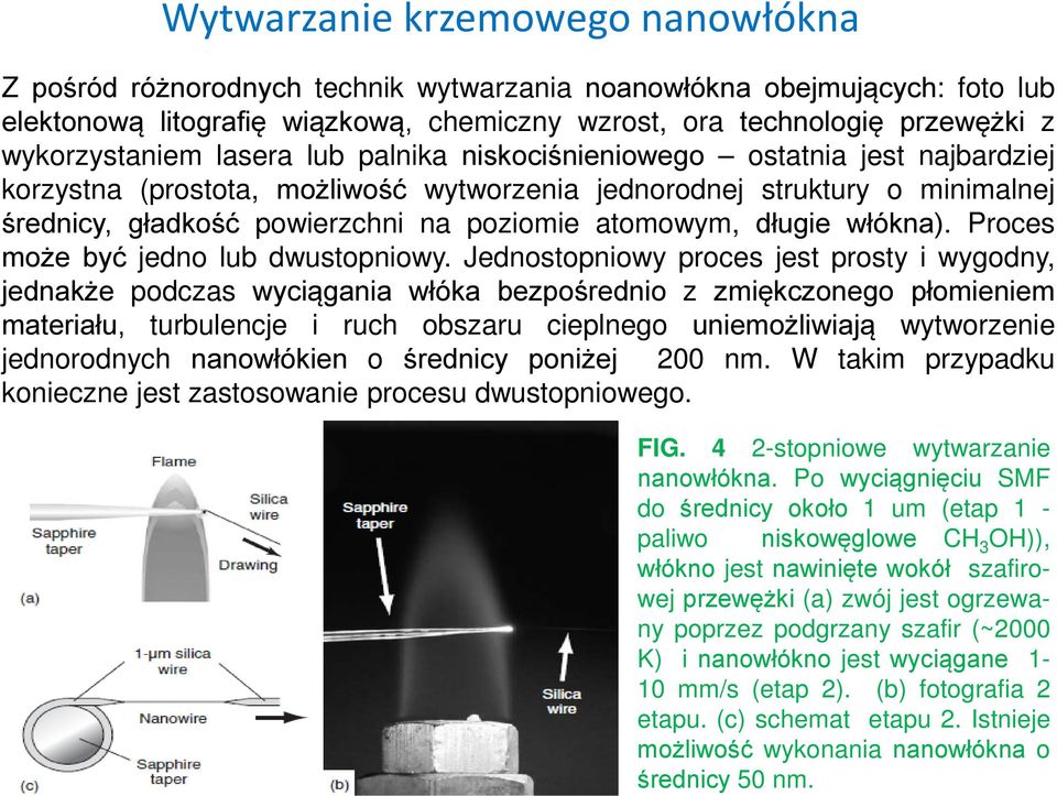 atomowym, długie włókna). Proces może być jedno lub dwustopniowy.