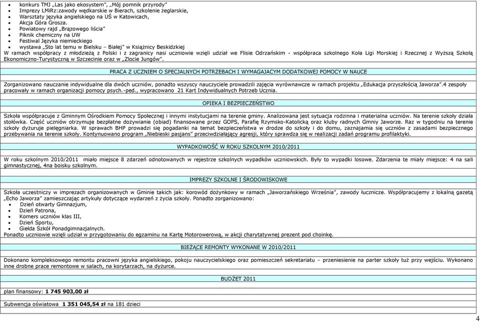 zagranicy nasi uczniowie wzięli udział we Flisie Odrzańskim - współpraca szkolnego Koła Ligi Morskiej i Rzecznej z Wyższą Szkołą Ekonomiczno-Turystyczną w Szczecinie oraz w Zlocie Jungów.