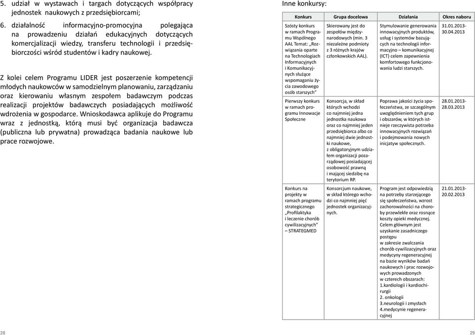 Z kolei celem Programu LIDER jest poszerzenie kompetencji młodych naukowców w samodzielnym planowaniu, zarządzaniu oraz kierowaniu własnym zespołem badawczym podczas realizacji projektów badawczych