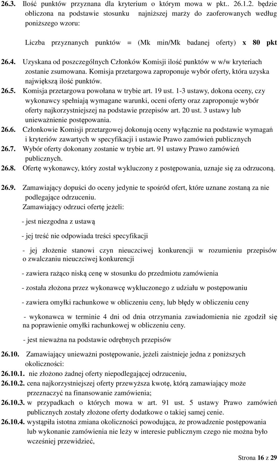 Komisja przetargowa powołana w trybie art. 19 ust.