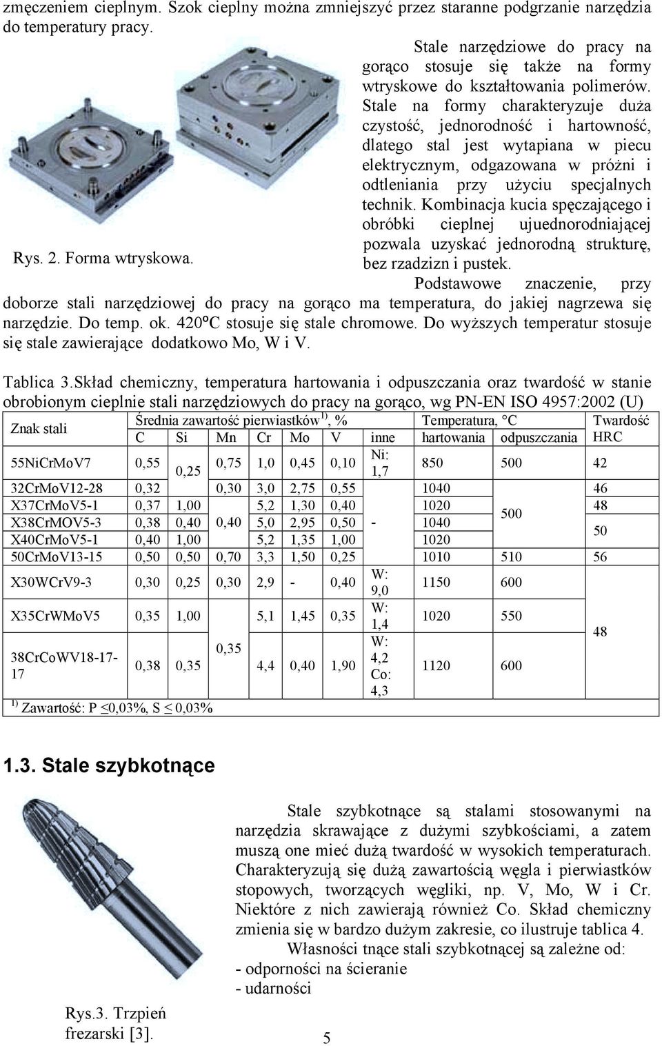 Stale na formy charakteryzuje duża czystość, jednorodność i hartowność, dlatego stal jest wytapiana w piecu elektrycznym, odgazowana w próżni i odtleniania przy użyciu specjalnych technik.