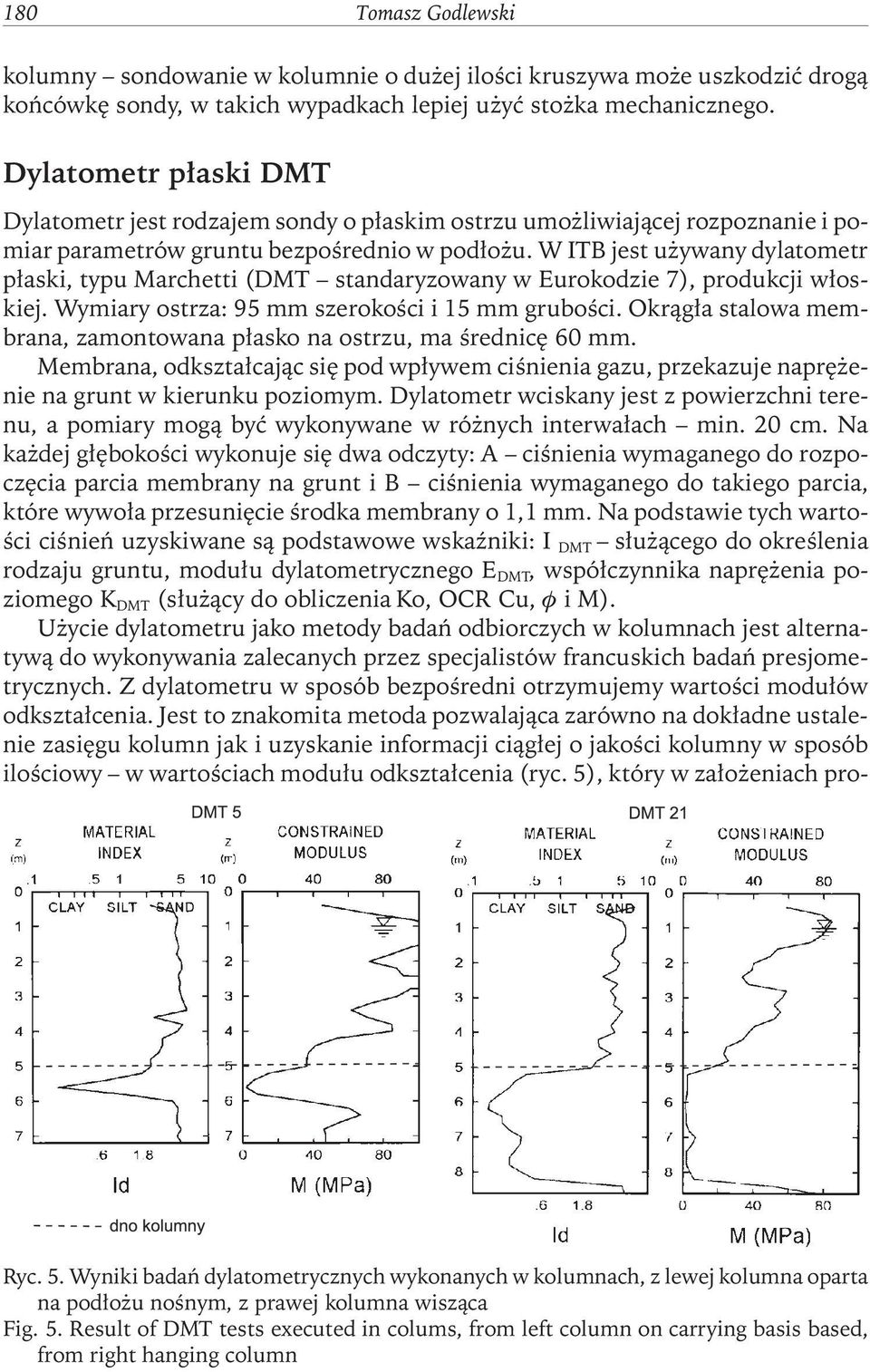 W ITB jest używany dylatometr płaski, typu Marchetti (DMT standaryzowany w Eurokodzie 7), produkcji włoskiej. Wymiary ostrza: 95 mm szerokości i 15 mm grubości.