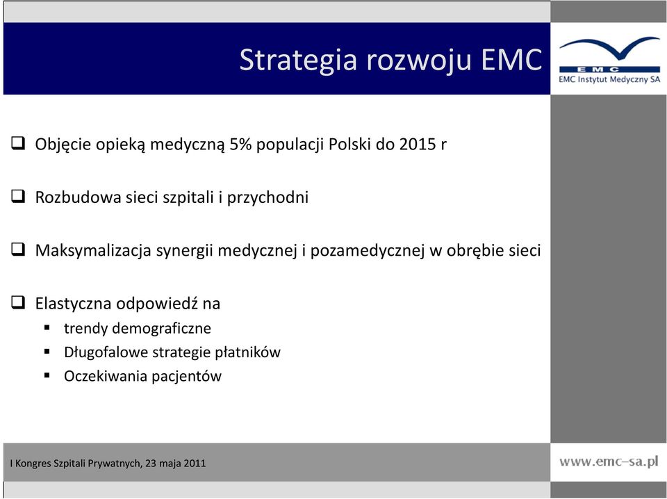 synergii medycznej i pozamedycznej w obrębie sieci Elastyczna odpowiedź