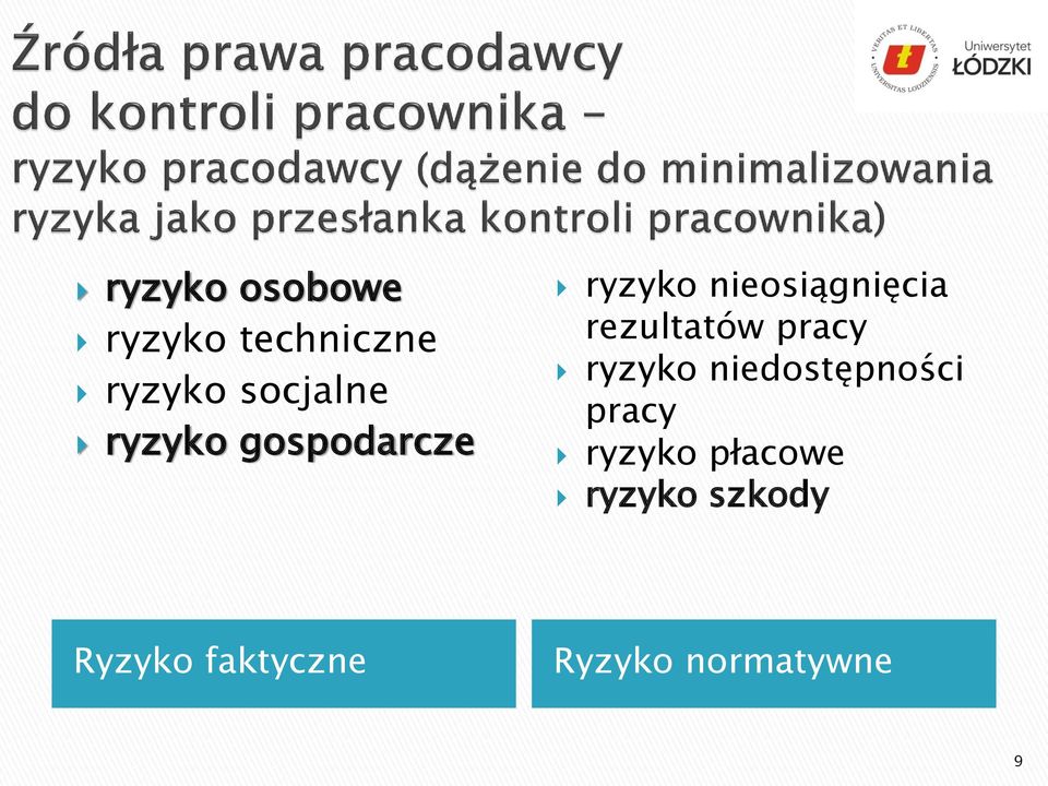 rezultatów pracy ryzyko niedostępności pracy