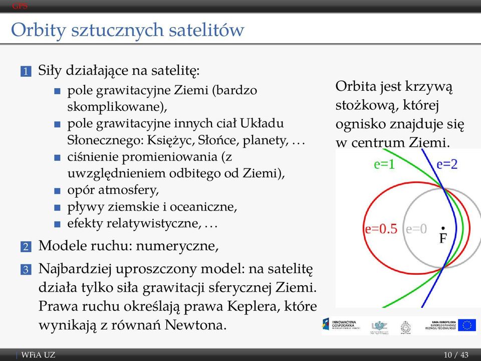 .. ciśnienie promieniowania (z uwzględnieniem odbitego od Ziemi), opór atmosfery, pływy ziemskie i oceaniczne, efekty relatywistyczne,.