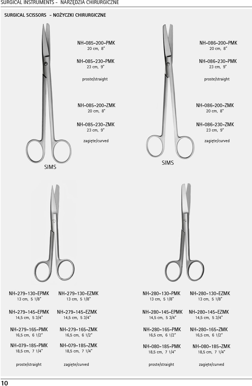 NH-280-130-PMK 13 cm, 5 1/8 13 cm, 5 1/8 NH-280-130-EZMK 13 cm, 5 1/8 NH-279-145-EPMK 14,5 cm, 5 3/4 NH-279-145-EZMK 14,5 cm, 5 3/4 NH-279-165-PMK 16,5 cm, 6 1/2 NH-279-165-ZMK 16,5 cm, 6 1/2