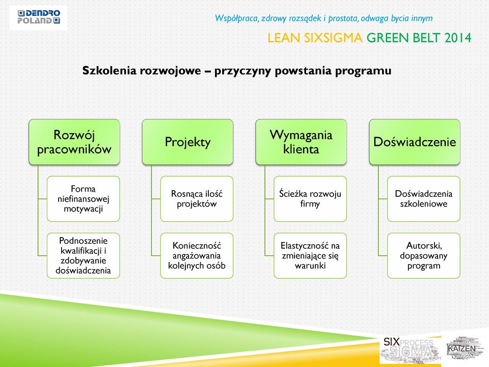 firmy Doświadczenia szkoleniowe Podnoszenie kwalifikacji i zdobywanie doświadczenia