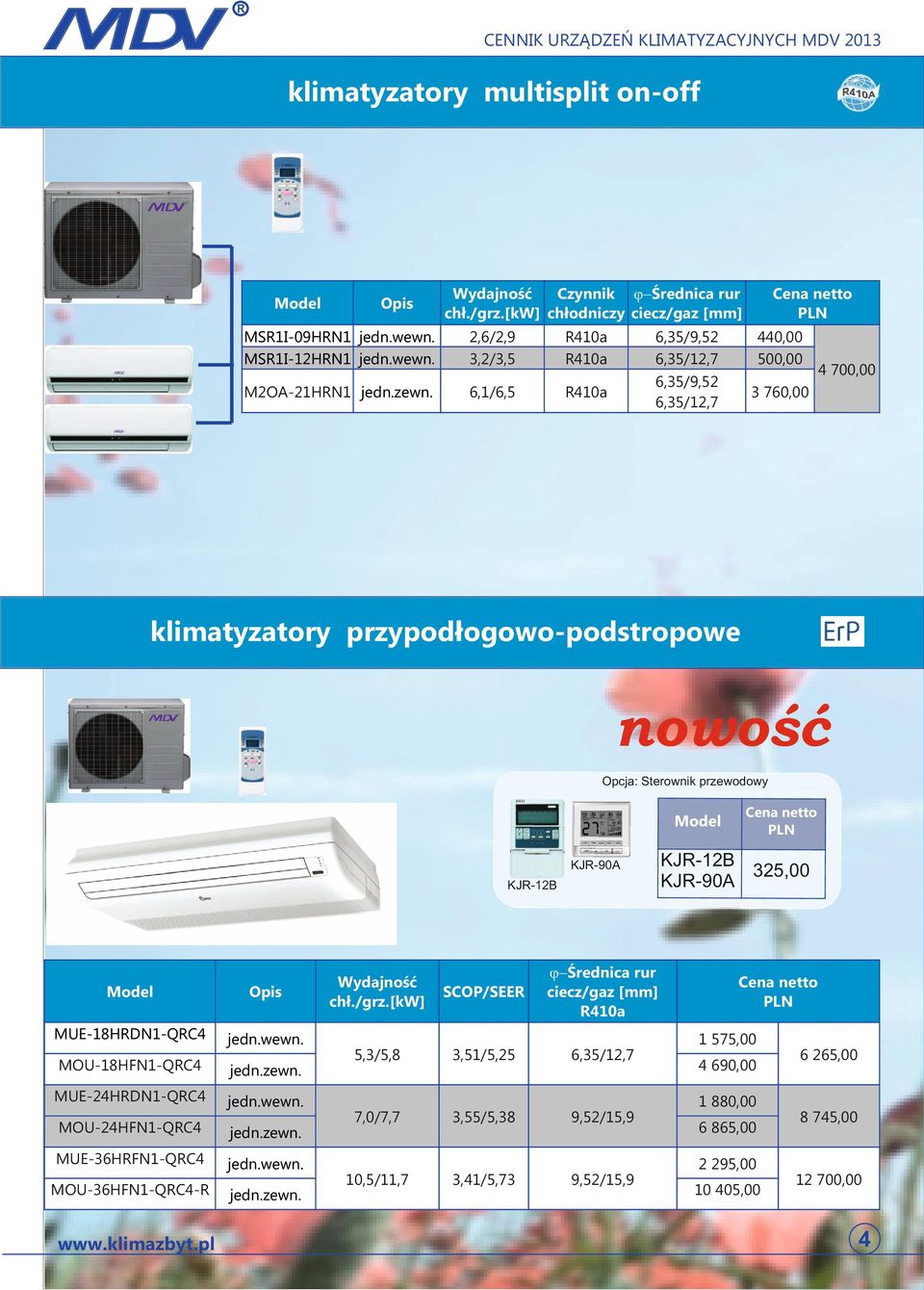 MUE-18HDN1-QC4 MOU-18HFN1-QC4 MUE-24HDN1-QC4 MOU-24HFN1-QC4 MUE-36HFN1-QC4 MOU-36HFN1-QC4- SCOP/SEE 5,3/5,8 3,51/5,25