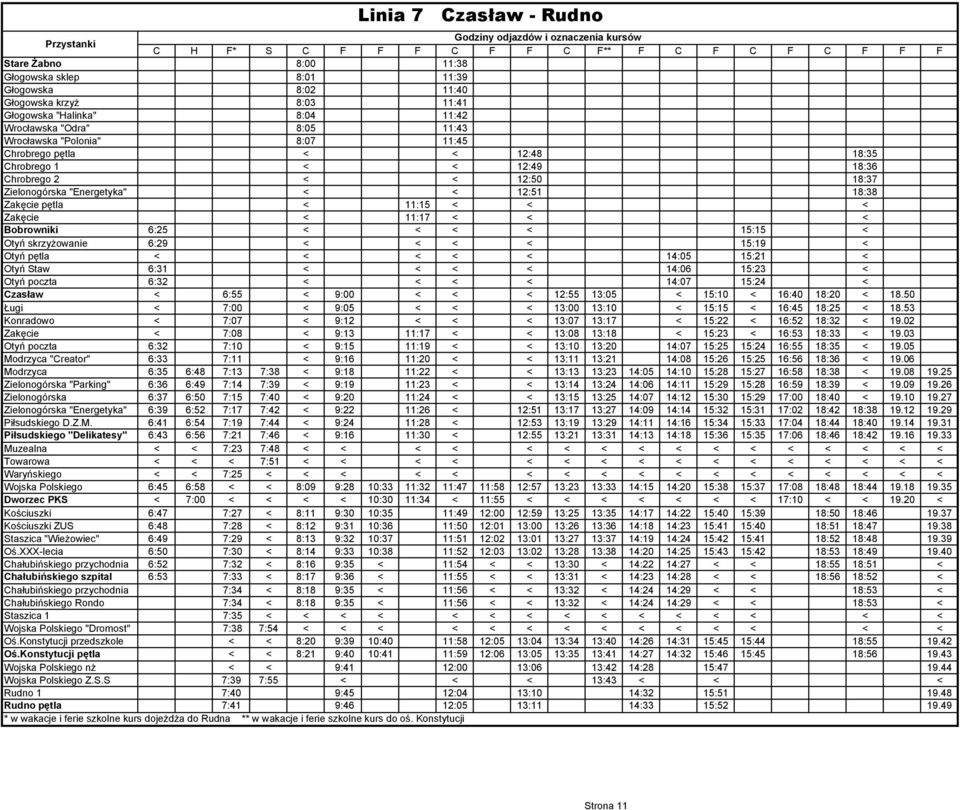 pętla < 11:15 < < < Zakęcie < 11:17 < < < Bobrowniki 6:25 < < < < 15:15 < Otyń skrzyżowanie 6:29 < < < < 15:19 < Otyń pętla < < < < < 14:05 15:21 < Otyń Staw 6:31 < < < < 14:06 15:23 < Otyń poczta