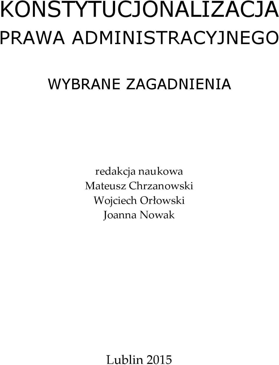 ZAGADNIENIA redakcja naukowa