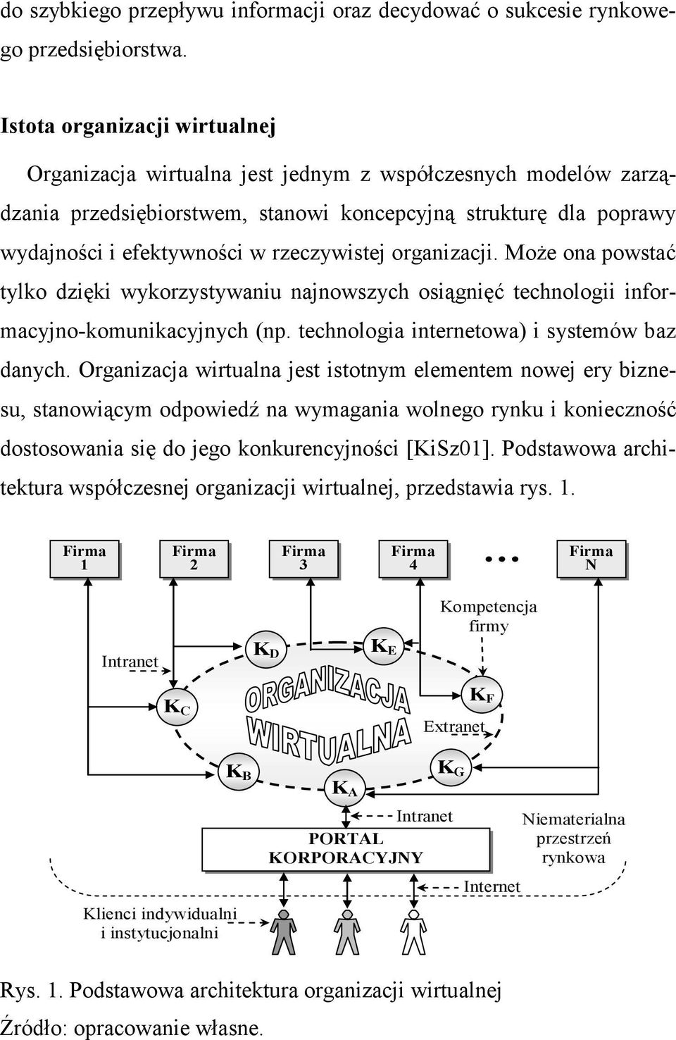 rzeczywistej organizacji. MoŜe ona powstać tylko dzięki wykorzystywaniu najnowszych osiągnięć technologii informacyjno-komunikacyjnych (np. technologia internetowa) i systemów baz danych.