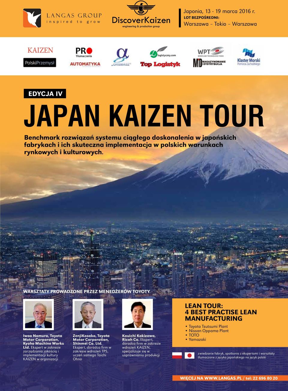 Ekspert w zakresie zarządzania jakością i implementacji kultury KAIZEN w organizacji ZenjiKosaka, Toyota Motor Corporation, Shinmei Co. Ltd.