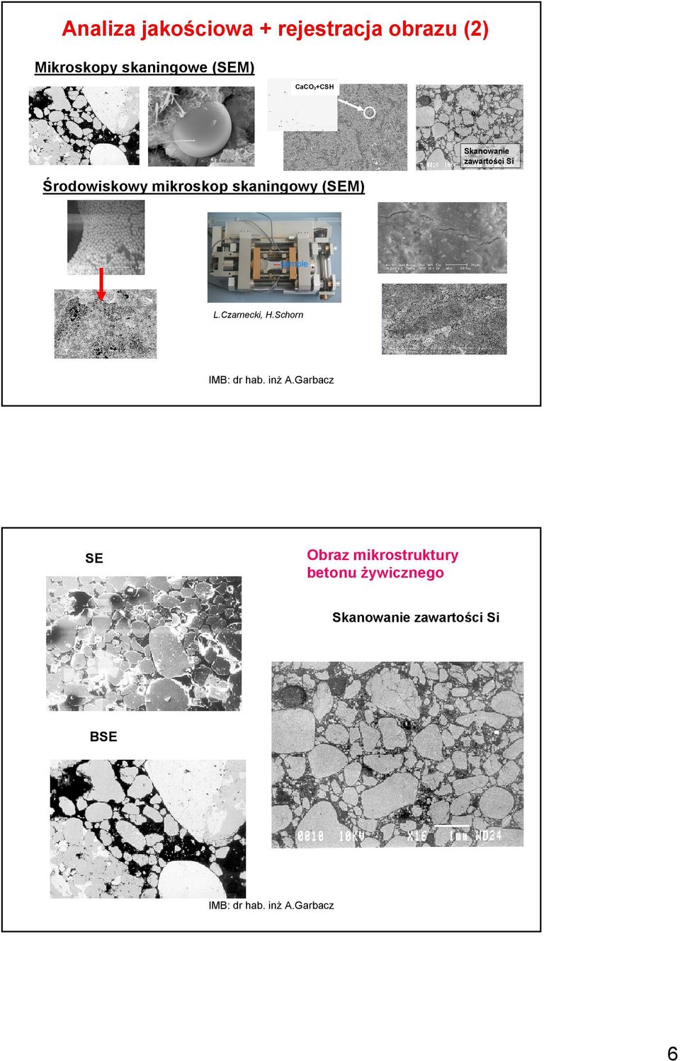 (SEM) Skanowanie zawartości Si L.Czarnecki, H.