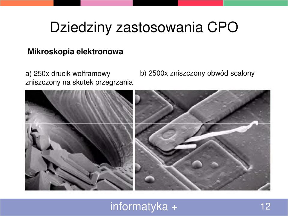 zniszczony na skutek przegrzania b)