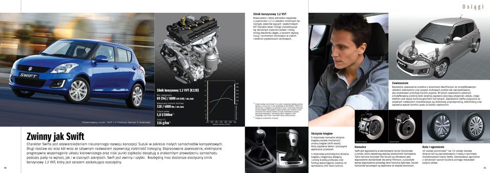 momentem obrotowym w niskich i średnich prędkościach obrotowych. Silnik benzynowy 1.2 VVT (K12B) Moc maksymalna 69 (94) / 6000 kw (KM) / obr./min Maksymalny moment obrotowy 118 / 4800 Nm / obr.