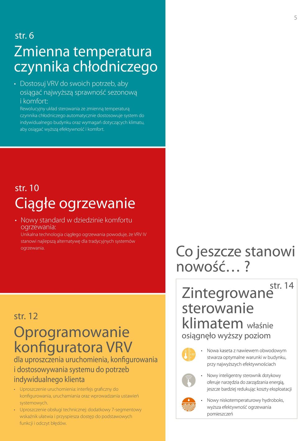 chłodniczego automatycznie dostosowuje system do indywidualnego budynku oraz wymagań dotyczących klimatu, aby osiągać wyższą efektywność i komfort. str.