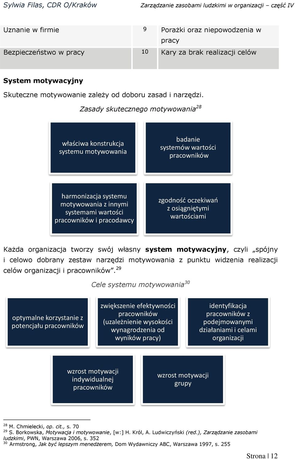 zgodność oczekiwań z osiągniętymi wartościami Każda organizacja tworzy swój własny system motywacyjny, czyli spójny i celowo dobrany zestaw narzędzi motywowania z punktu widzenia realizacji celów