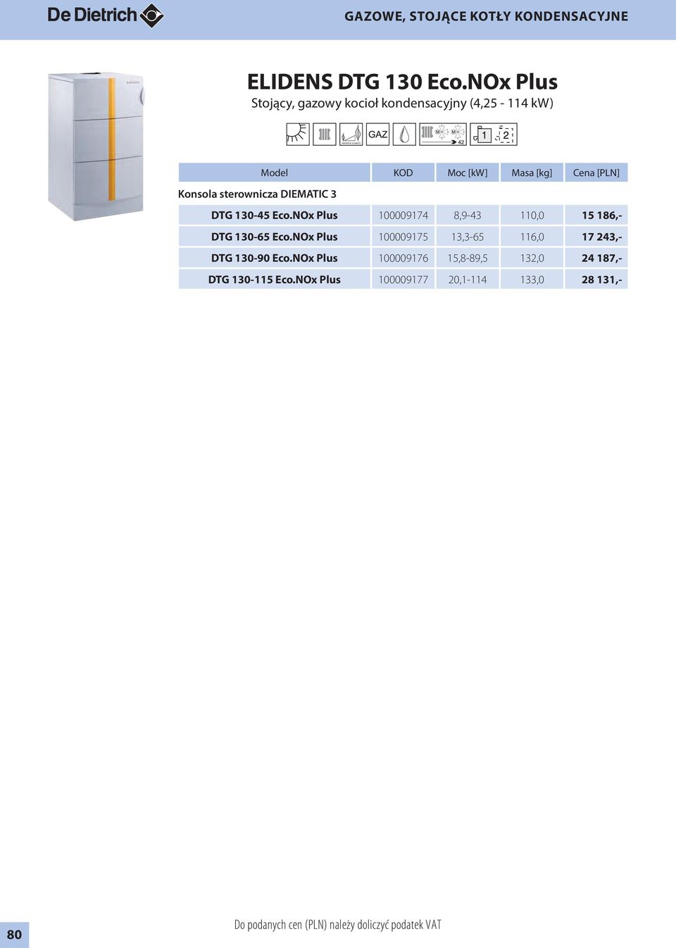 Konsola sterownicza DIEMATIC 3 DTG 130-45 Eco.NOx Plus 100009174 8,9-43 110,0 15 186,- DTG 130-65 Eco.