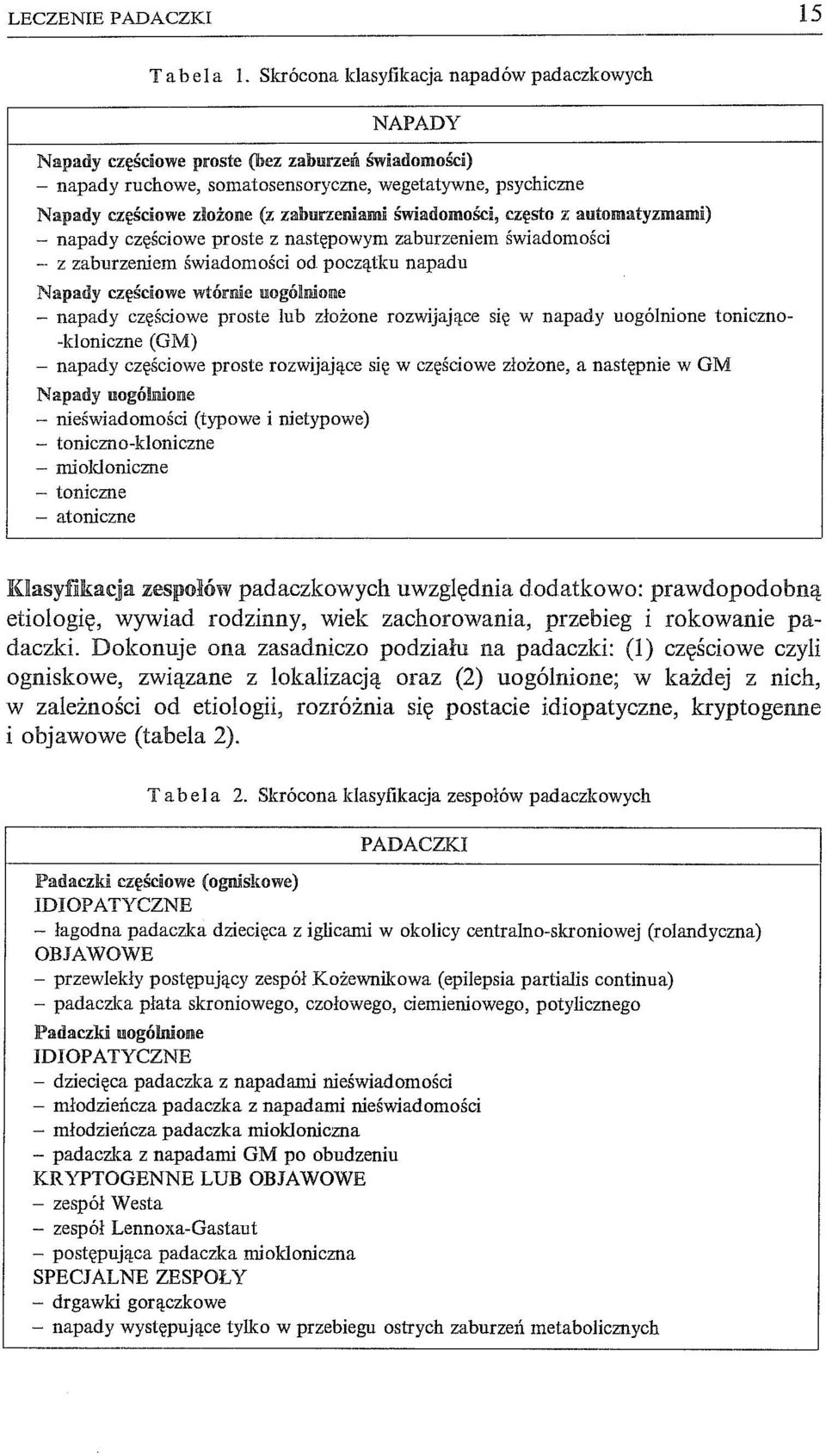 zaburzeniami świadomości, często z automatyzmami) - napady częściowe proste z następowym zaburzeniem świadomości - z zaburzeniem świadomości od początku napadu Napady częściowe wtórnie uliogórniolllc