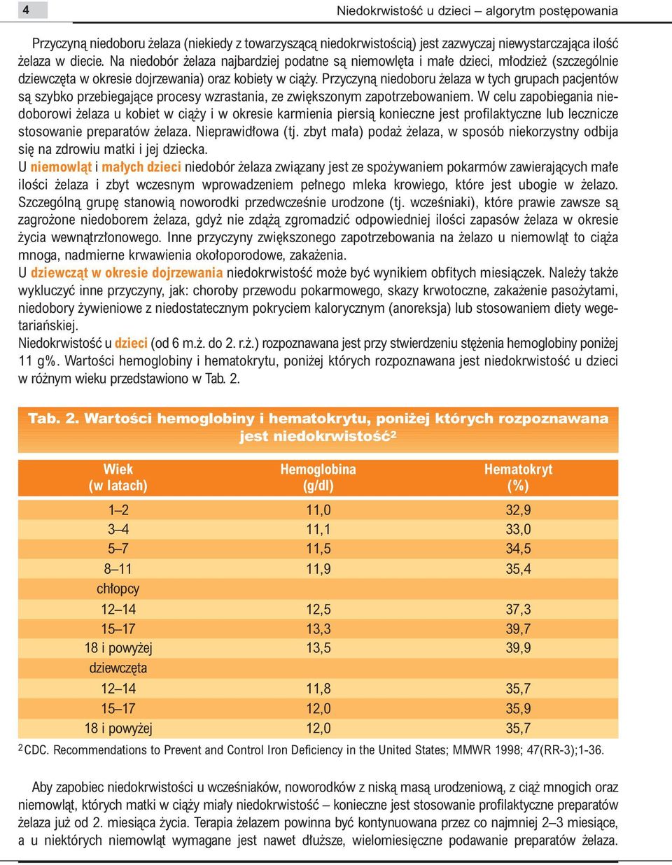 Przyczynà niedoboru elaza w tych grupach pacjentów sà szybko przebiegajàce procesy wzrastania, ze zwi kszonym zapotrzebowaniem.