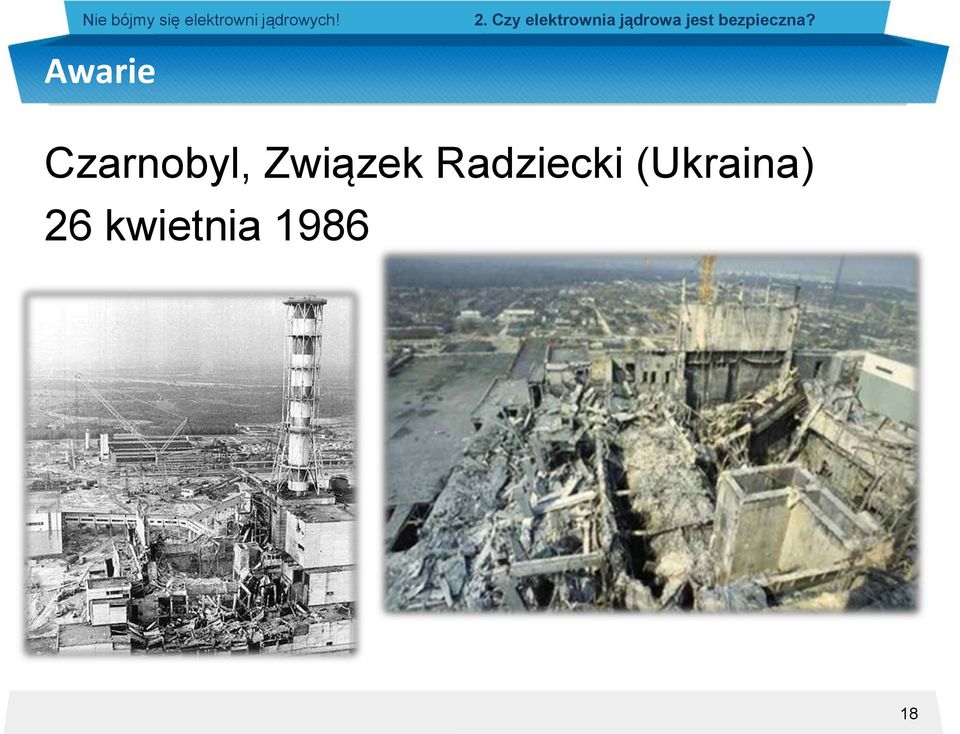 Awarie Czarnobyl, Związek