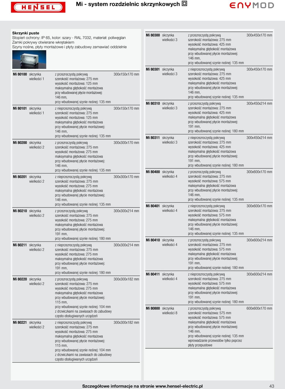 mm wysokość montażowa: 125 mm 146 mm, z nieprzezroczystą pokrywą 300x150x170 mm wysokość montażowa: 125 mm 146 mm, z przezroczystą pokrywą 146 mm, z nieprzezroczystą pokrywą 146 mm, z przezroczystą