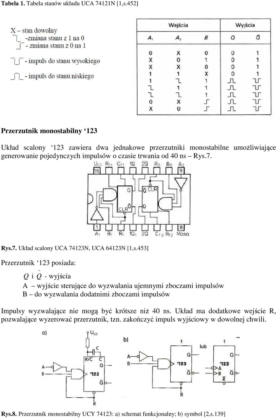 ns Rys.7. Rys.7. Układ scalony UCA 74123N, UCA 64123N [1,s.