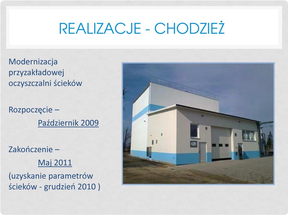 Rozpoczęcie Październik 2009 Zakończenie