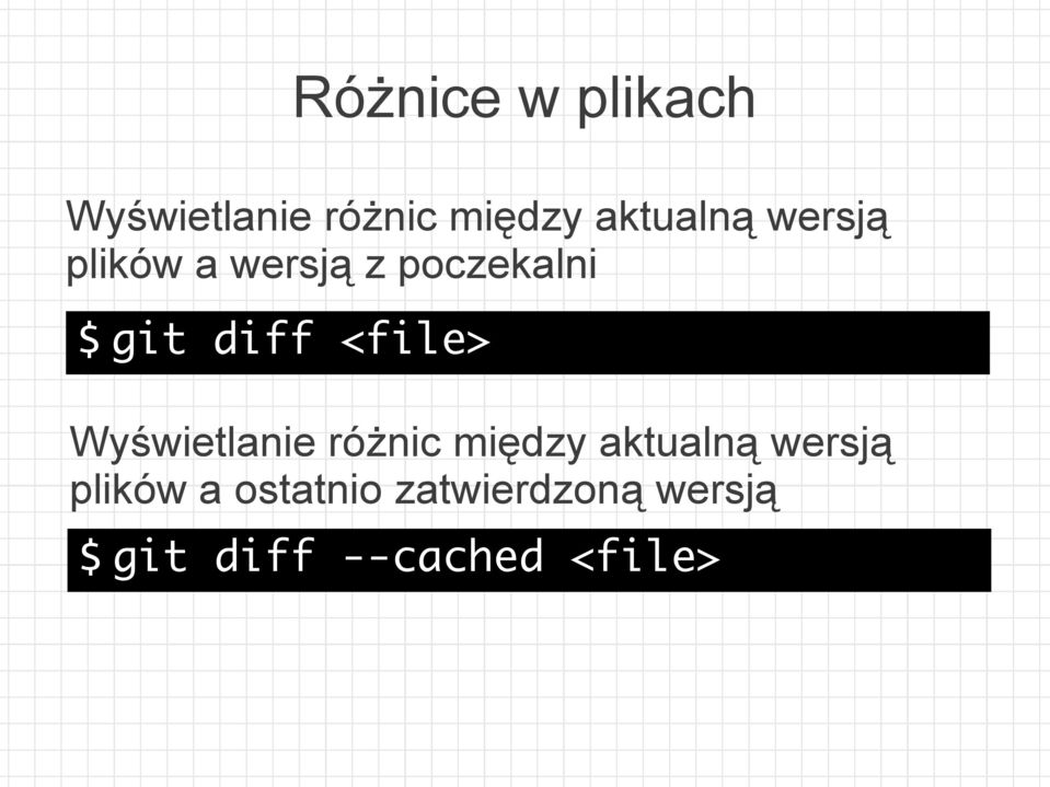 Wyświetlanie różnic między aktualną wersją plików a