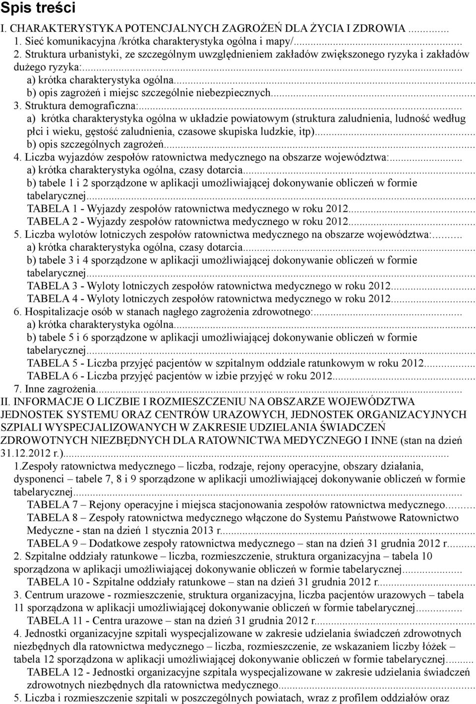 .. b) opis zagrożeń i miejsc szczególnie niebezpiecznych.... Struktura demograficzna:.