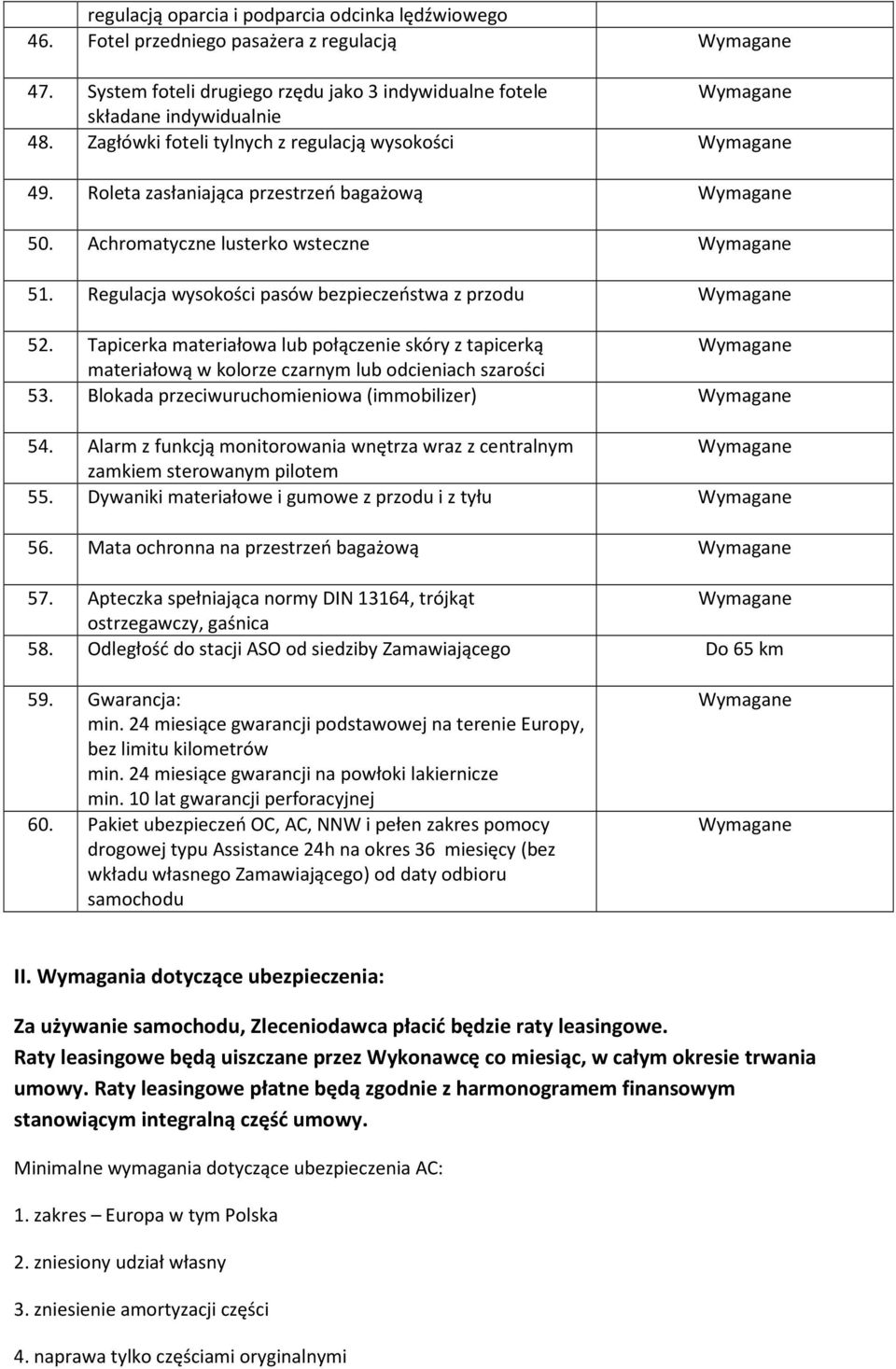 Tapicerka materiałowa lub połączenie skóry z tapicerką materiałową w kolorze czarnym lub odcieniach szarości 53. Blokada przeciwuruchomieniowa (immobilizer) 54.