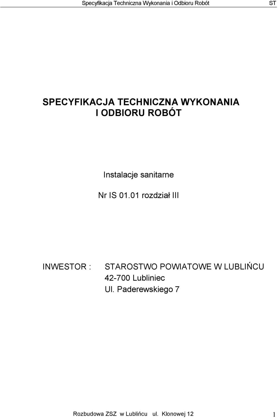 01 rozdział III INWEOR : AROWO POWIATOWE W LUBLIŃCU