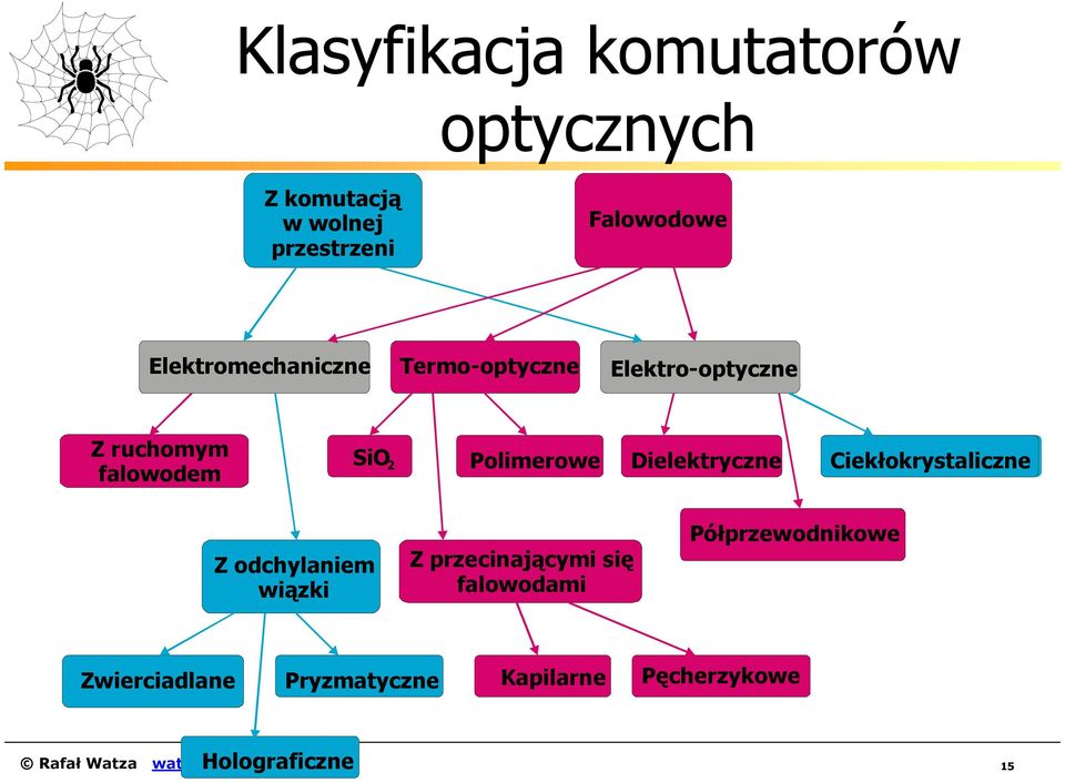 Dielektryczne Ciekłokrystaliczne Z odchylaniem wiązki Z przecinającymi się falowodami