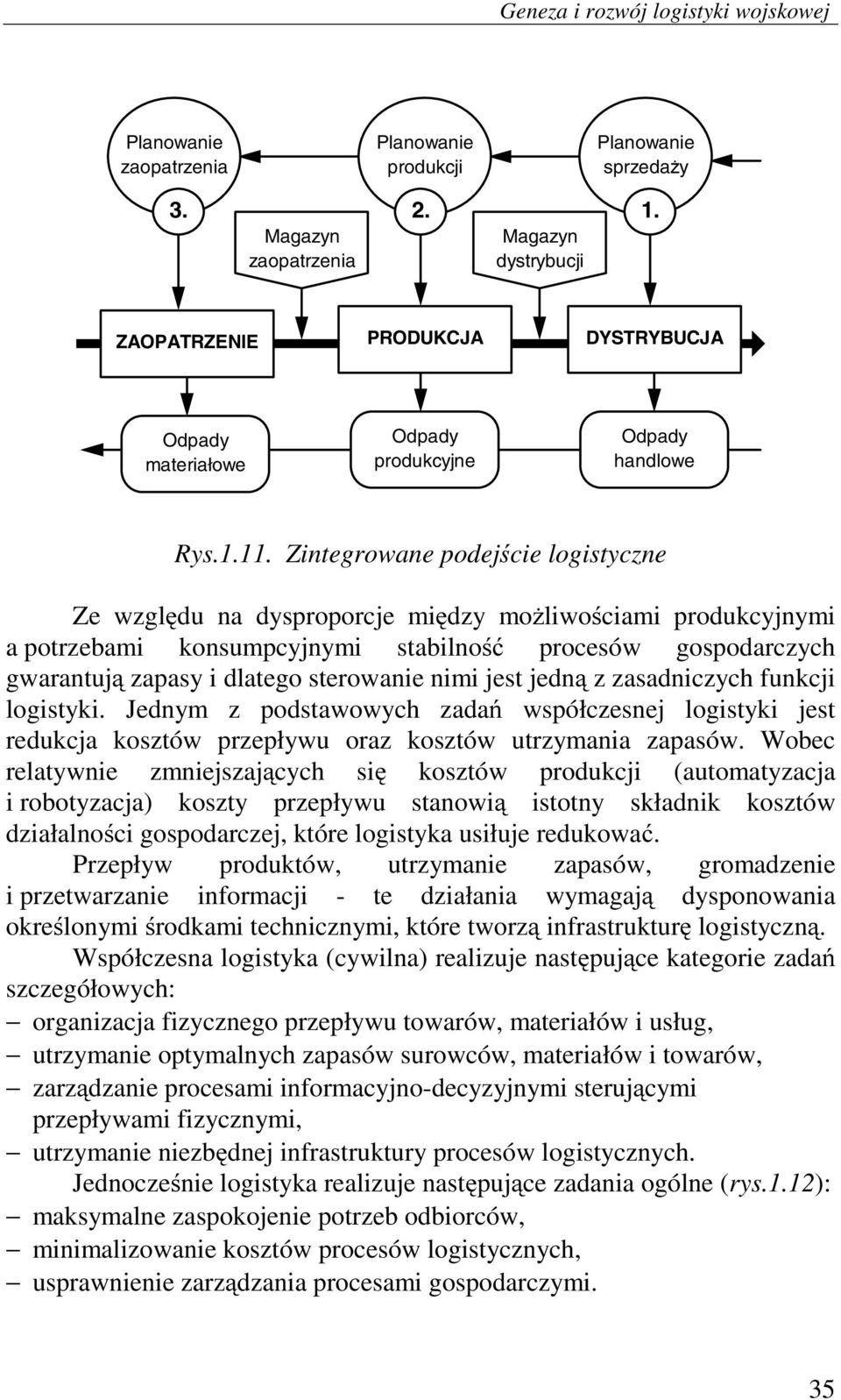 Zintegrowane podejście logistyczne Ze względu na dysproporcje między możliwościami produkcyjnymi a potrzebami konsumpcyjnymi stabilność procesów gospodarczych gwarantują zapasy i dlatego sterowanie