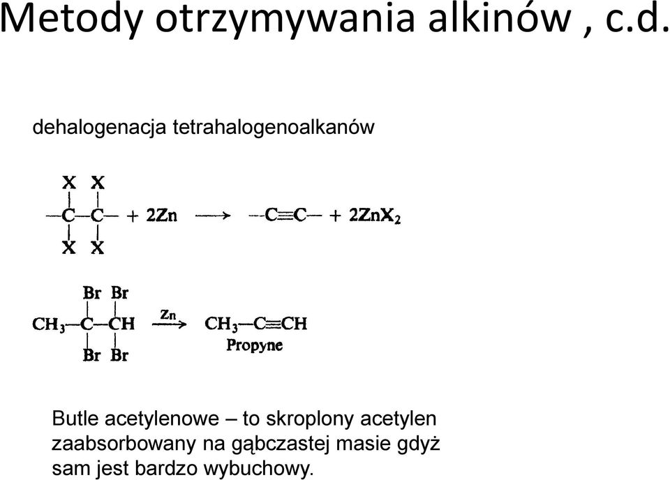 dehalogenacja tetrahalogenoalkanów Butle