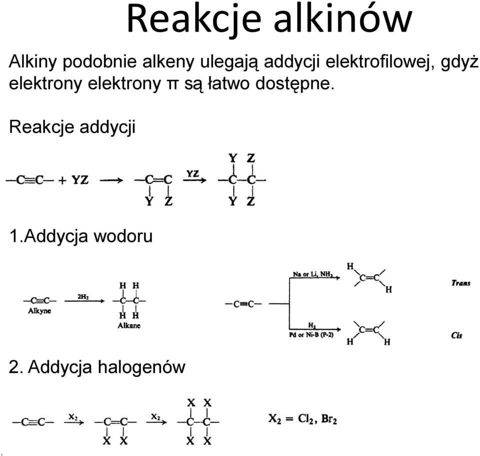 elektrony elektrony π są łatwo dostępne.