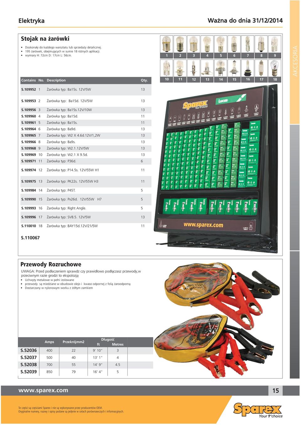 12v/10w 13 S.109960 4 Żarówka typ: a15d. 11 S.109961 5 Żarówka typ: a15s. 11 S.109964 6 Żarówka typ: a9d. 13 S.109965 7 Żarówka typ: W2 X 4.6d.12V/1,2W 13 S.109966 8 Żarówka typ: a9s. 13 S.109968 9 Żarówka typ: W2.