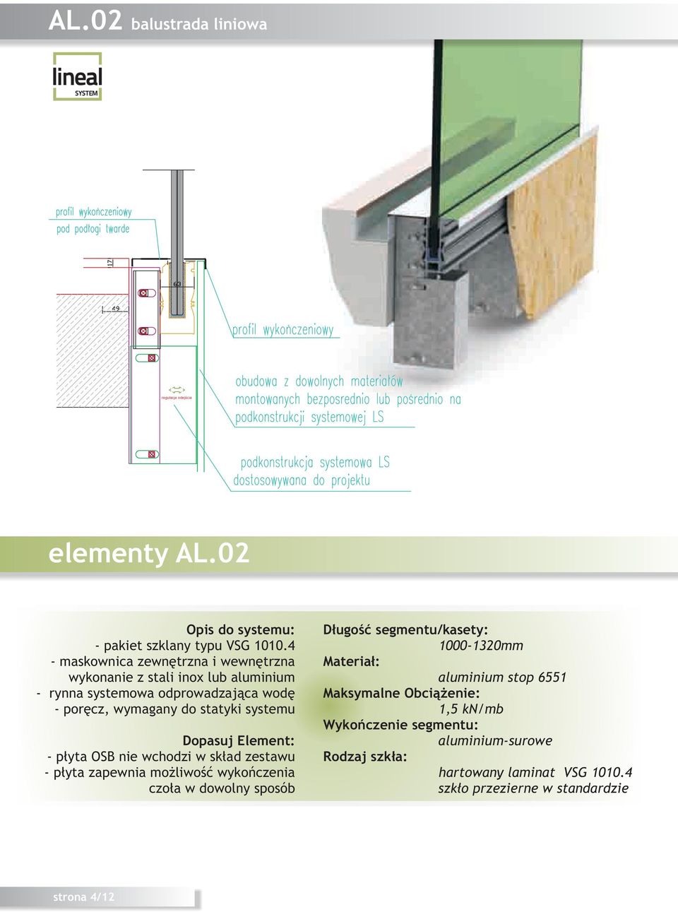 systemu Dopasuj Element: - p³yta OSB nie wchodzi w sk³ad zestawu - p³yta zapewnia mo liwoœæ wykoñczenia czo³a w dowolny sposób D³ugoœæ