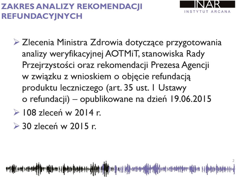 rekomendacji Prezesa Agencji w związku z wnioskiem o objęcie refundacją produktu